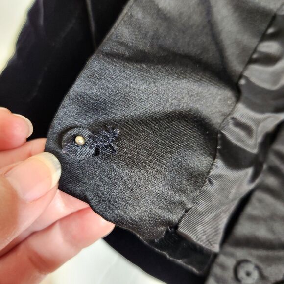 Vintage 60s Eloise Curtis For Happenstance Black Velvet Beaded Bolero Jacket S - Picture 11 of 13